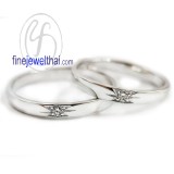 แหวนทองคำขาว แหวนเพชร แหวนคู่ แหวนแต่งงาน แหวนหมั้น - RC30103DWG